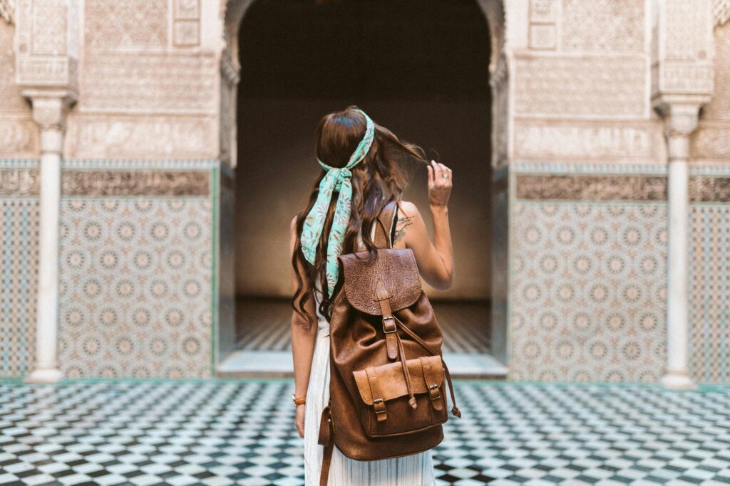 A woman Travel in Marrakesh